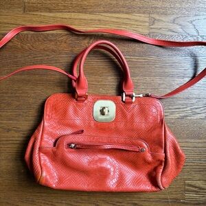 Elegant Orange Leather Handbag